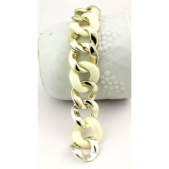 Two-tone Link Chain Bracelet - BR-MB6605GN