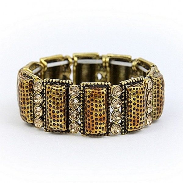 Stretchable Bracelets - Casting w/ Rhinestones - Gold - BR-KH16084GD