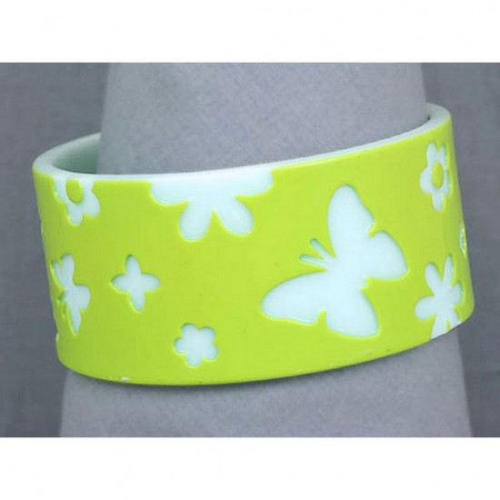 Overlayer Butterfly Bangle - Acrylic - Lime Color- BR-OB00150LIM