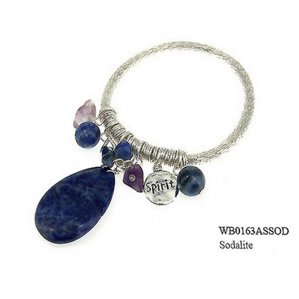 Charm Bracelets - Semi Precious Stone Bracelets - Sodalite Spirit - BR-WB0163ASSOD