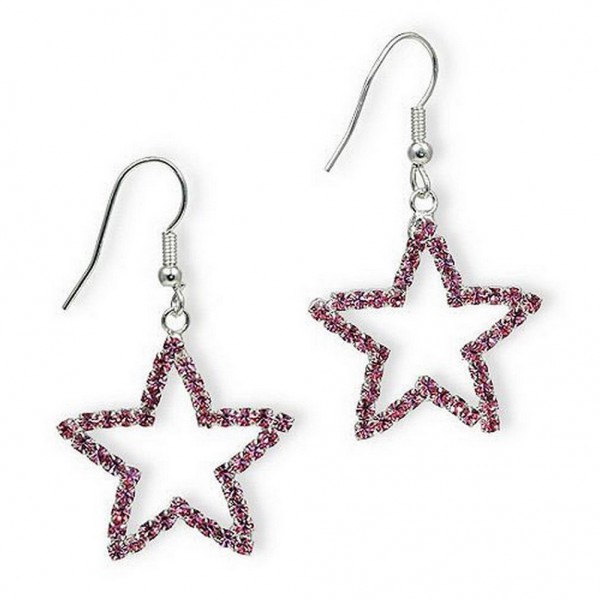 Dangling Rhinestones Star Earrings - L. Rose - ER-20677LRO