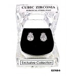 CZ Stud Earrings - 7 x 9 mm - ER-E276B-S