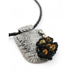 Imitation Hand Carved Charm w/ Leather Strap Necklace - NE-TBG815