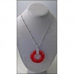 Jelly Look Loop Charm NE w/ Paved Crystals - Red - NE-AACN6308H