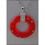 Jelly Look Loop Charm NE w/ Paved Crystals - Red - NE-AACN6308H