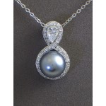 Gift set: Maperla Pearl w/ Swarovski Cubic Zirconia Necklace & Earring Set - NE-JP11695B