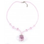 Pink Crystal Necklace w/ Crystal Pendant - NE-BAS028PK