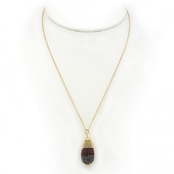 Necklace: Multi Tones Ball Chains Layered Pendant – 16” - NE-JN689GD