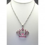 Swarovski Crystal Crown Charm - Pink -Made in Korea - Pink - NE-N4925PK