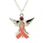Necklace - Necklace Pink Ribbon Charm - Pink
