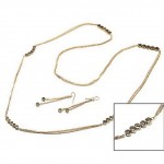 Necklace - 40" Love w/ Heart Sign Necklace & Earring Set - Gold Tone - NE-QNE2004G