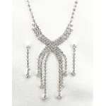 Rhinestone Vintage Necklace & Earrings Set - NE-10893