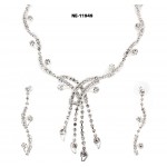 Rhinestone Vintage Necklace & Earrings Set - NE-11949