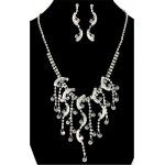 Rhinestone Vintage Necklace & Earrings Set - NE-11951