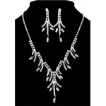 Rhinestone Vintage Necklace & Earrings Set - NE-3121CL