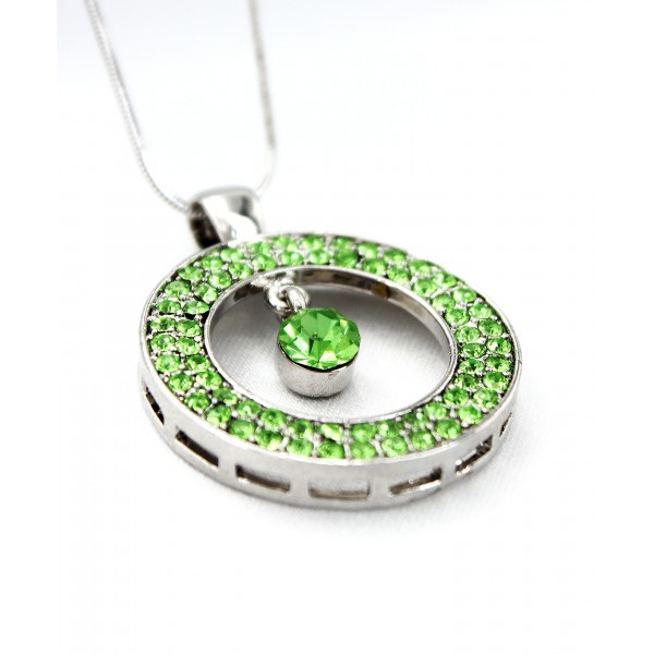 Swarovski Crystal Necklace/ Loop - Green - NE-2058GN