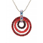 Triple Loops Austrian Crystal Necklace - Red - NE-P1063RD