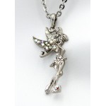 Rhinestone Tinker Bell Charms Necklaces - Clear - NE-JVSN8046CL