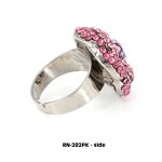 Austrian Crystal Flower Ring  - Pink Color - RN-282PK