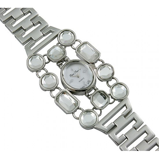 Lady Watch - Jeweled Design -Clear - WT-L80533CL